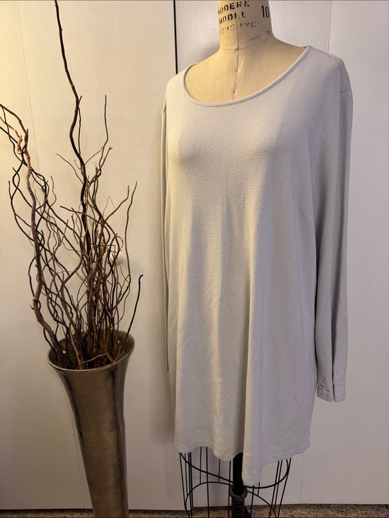 J. Jill Tops - J. Jill Relaxed Scoop Neck Tunic - Light Gray